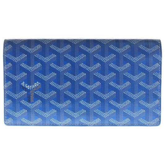Goyard Richelieu Herringbone Pvc×leather Long Wallet Folded Blue