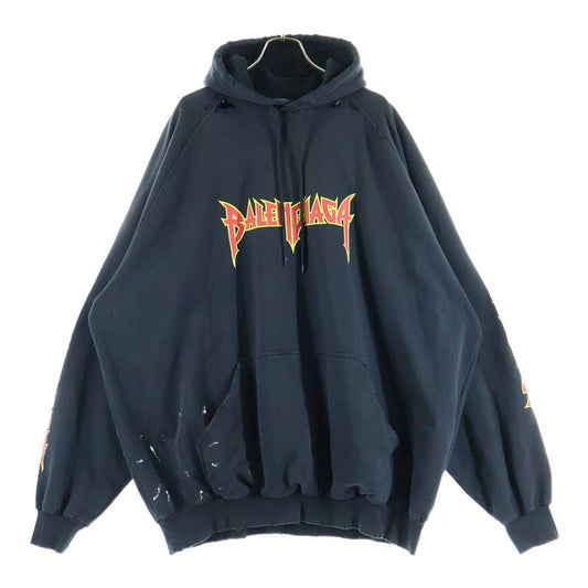 Balenciaga 22SS Metal Hoodie Logo Painted Metal Logo Sweatshirt Pullover Hoodie