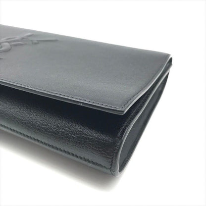 Saint Laurent YSL Sanint Clutch Black Leather Formal