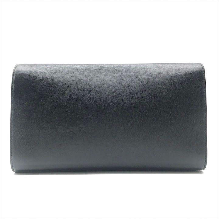 Saint Laurent YSL Sanint Clutch Black Leather Formal