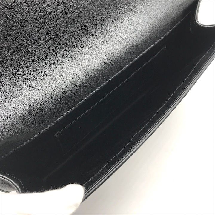 Saint Laurent YSL Sanint Clutch Black Leather Formal