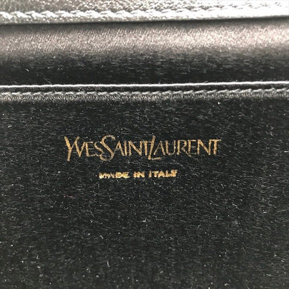Saint Laurent YSL Sanint Clutch Black Leather Formal