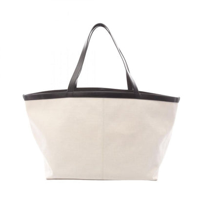 Bottega Veneta Tote Bag Large Flip Flap 754915 Natural Dark Brown Canvas