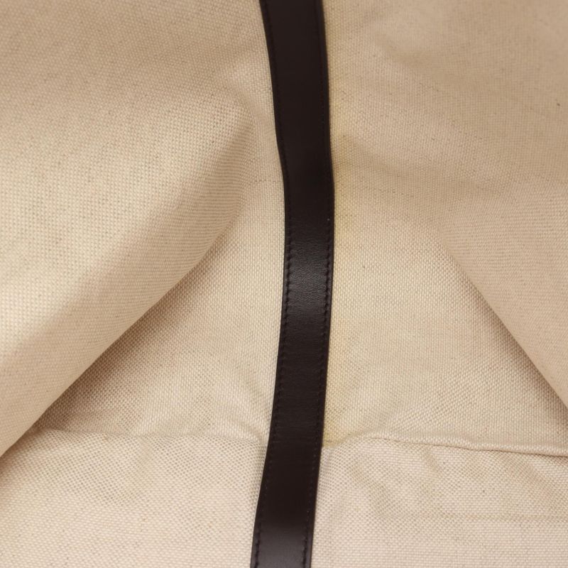 Bottega Veneta Tote Bag Large Flip Flap 754915 Natural Dark Brown Canvas