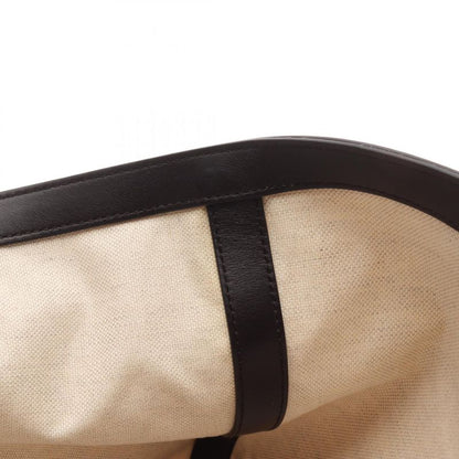 Bottega Veneta Tote Bag Large Flip Flap 754915 Natural Dark Brown Canvas