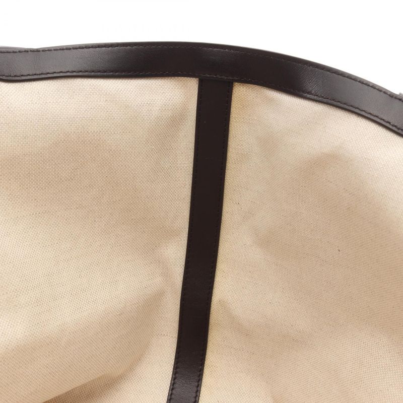 Bottega Veneta Tote Bag Large Flip Flap 754915 Natural Dark Brown Canvas