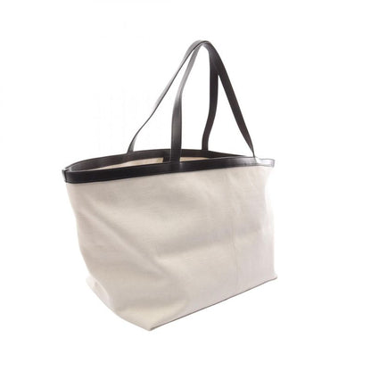 Bottega Veneta Tote Bag Large Flip Flap 754915 Natural Dark Brown Canvas