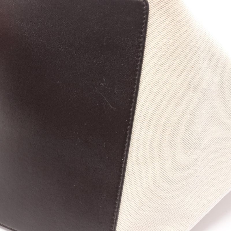 Bottega Veneta Tote Bag Large Flip Flap 754915 Natural Dark Brown Canvas