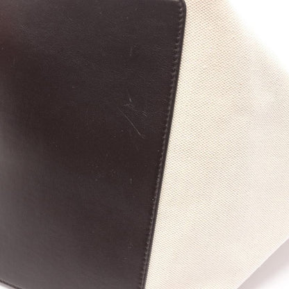 Bottega Veneta Tote Bag Large Flip Flap 754915 Natural Dark Brown Canvas