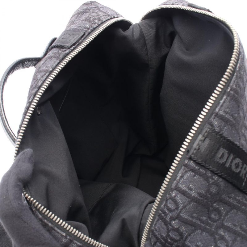 Dior Backpack Sac Backpack Safari Oblique Black Canvas Leather Oblique Safari