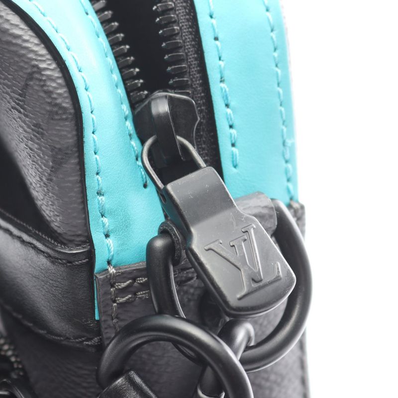 Louis Vuitton Shoulder Bag Trio Messenger Monogram Eclipse Reverse Turquoise