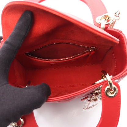 Dior Handbag Lady Dior Mini Heart Cannage Red Leather Lady Dior Heart Cannage