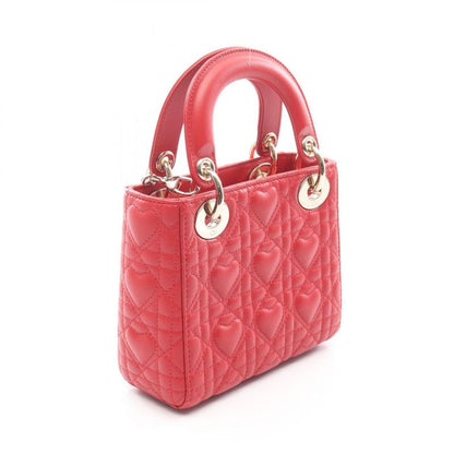 Dior Handbag Lady Dior Mini Heart Cannage Red Leather Lady Dior Heart Cannage