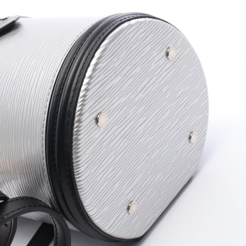 Louis Vuitton Cannes Epi M55316 Silver Noir Black Leather Cannes Ladies Used a