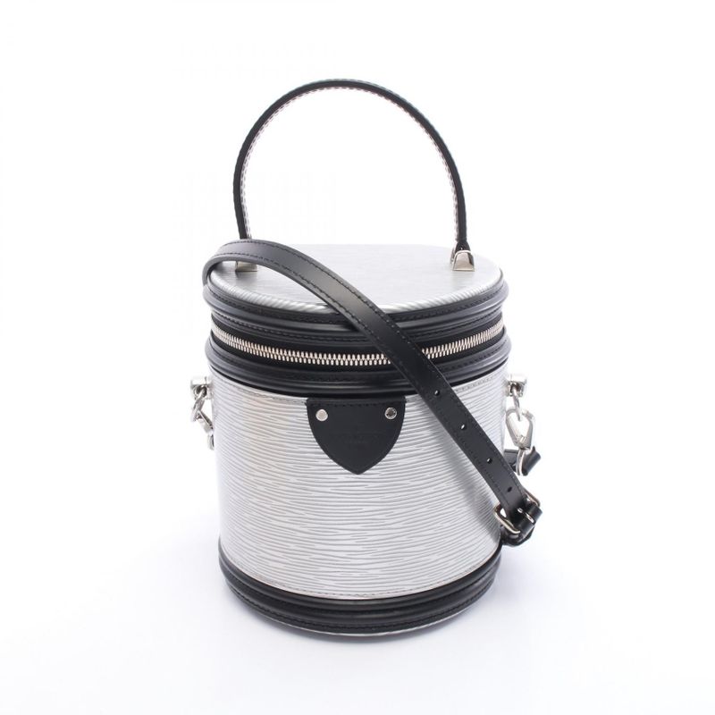 Louis Vuitton Cannes Epi M55316 Silver Noir Black Leather Cannes Ladies Used a