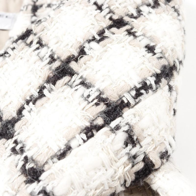 Chanel Collarless Jacket Tweed P62411v47773 Wool Jacket Ladies Used a