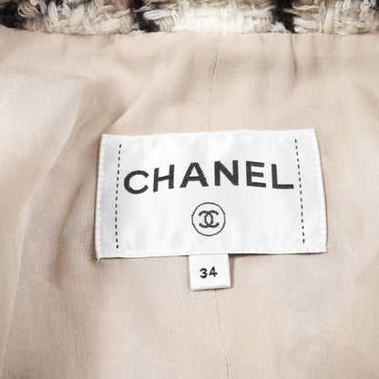 Chanel Collarless Jacket Tweed P62411v47773 Wool Jacket Ladies Used a