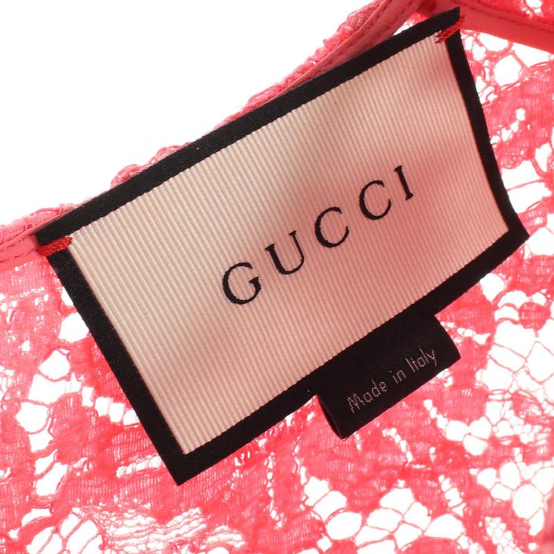 Gucci Dress Webbing Line 424791 Pink Cotton Nylon Dress Women Used B