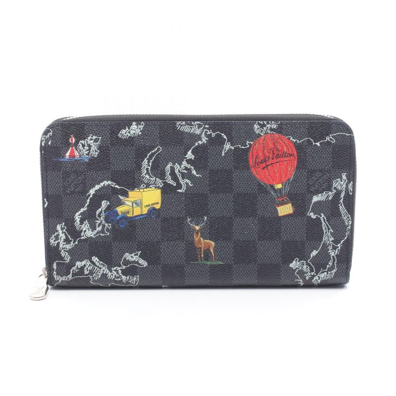 Louis Vuitton Round Wallet Zippy Organizer Nm Damier Graphite N40204 Other