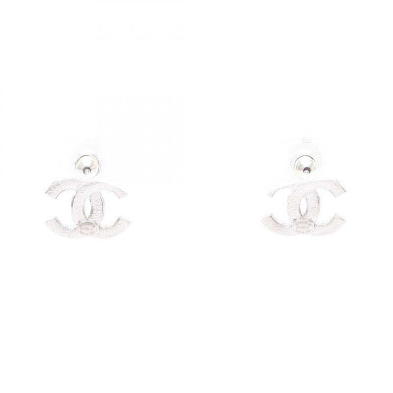 Chanel Earrings Coco Mark Stainless Steel Earrings Ladies Used a
