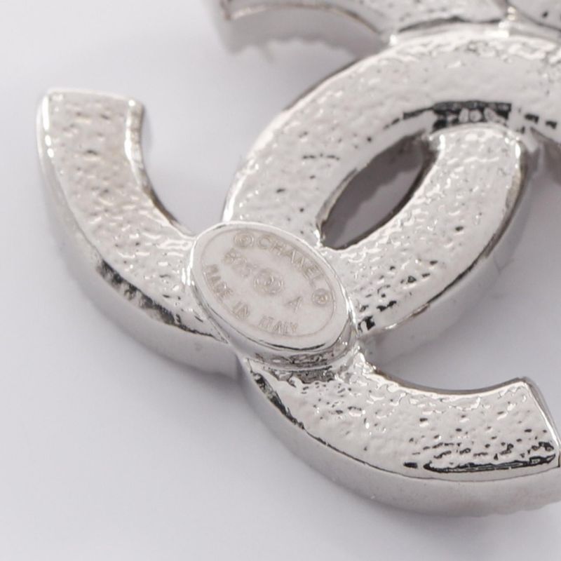 Chanel Earrings Coco Mark Stainless Steel Earrings Ladies Used a