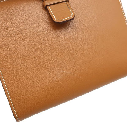 Hermes Bifold Wallet Jura Sikkim Gold Silver Hardware Brown Compact Wallet