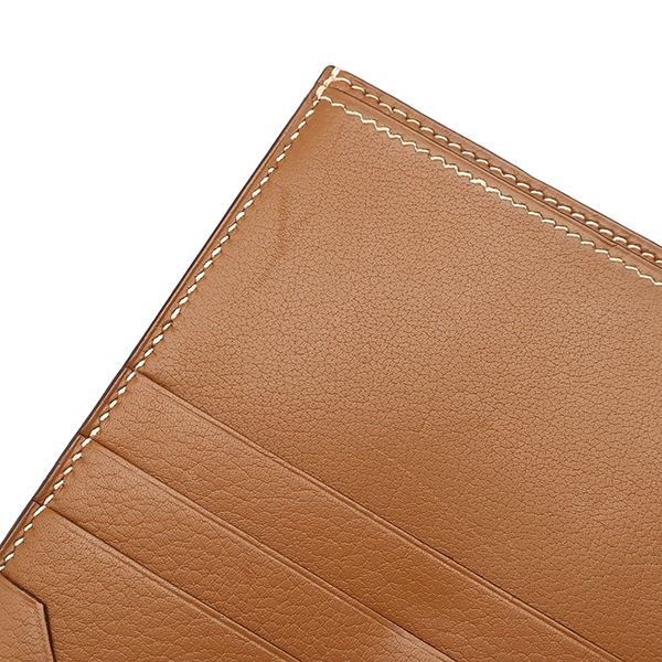 Hermes Bifold Wallet Jura Sikkim Gold Silver Hardware Brown Compact Wallet
