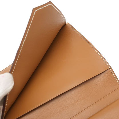 Hermes Bifold Wallet Jura Sikkim Gold Silver Hardware Brown Compact Wallet