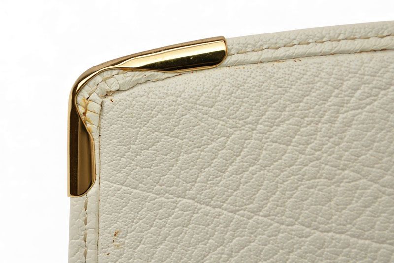 Cartier Wallet Cartier Long Wallet Marcello 2C Perforated Logo White