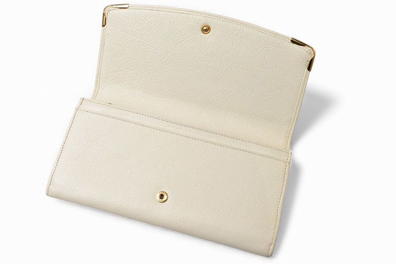 Cartier Wallet Cartier Long Wallet Marcello 2C Perforated Logo White