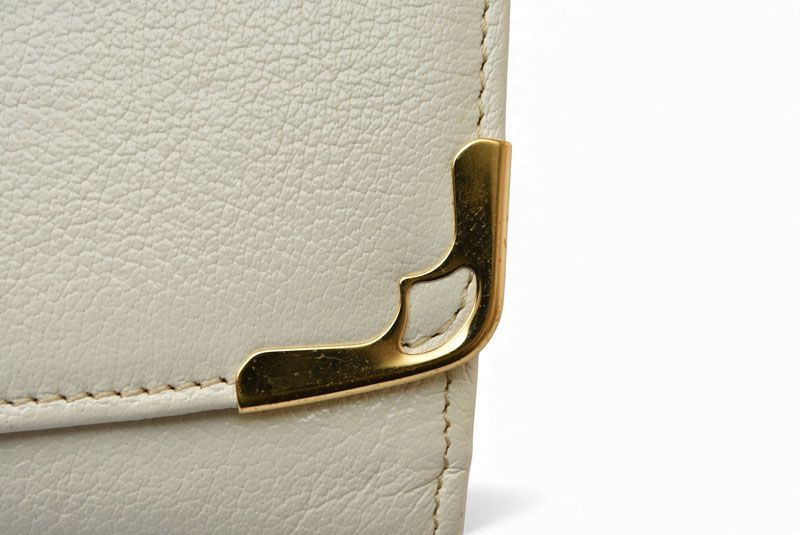 Cartier Wallet Cartier Long Wallet Marcello 2C Perforated Logo White