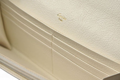Cartier Wallet Cartier Long Wallet Marcello 2C Perforated Logo White