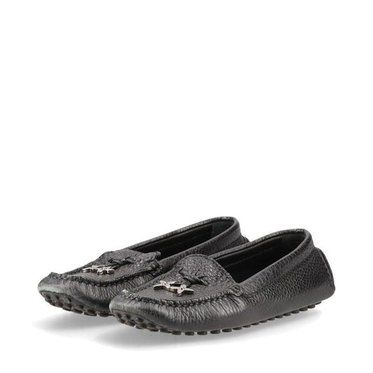 Louis Vuitton 07 Leather Driving Shoes Women's 34 Fa1007 Black Made In Italy