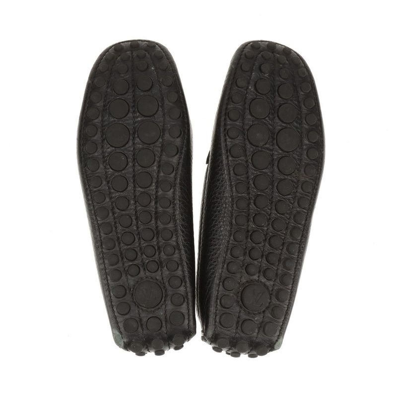 Louis Vuitton 07 Leather Driving Shoes Women's 34 Fa1007 Black Made In Italy