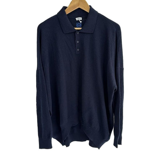 Loewe Long Sleeve Sweater Size S Men's Beautiful Anagram Knit Polo Shirt