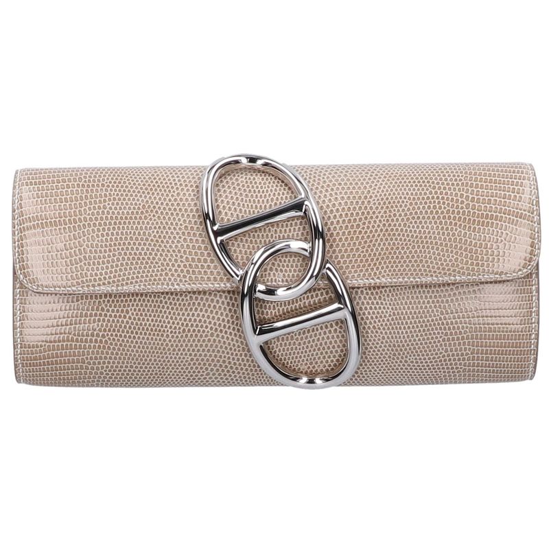 Hermes □R Lizard Svhardware Clutch Bag