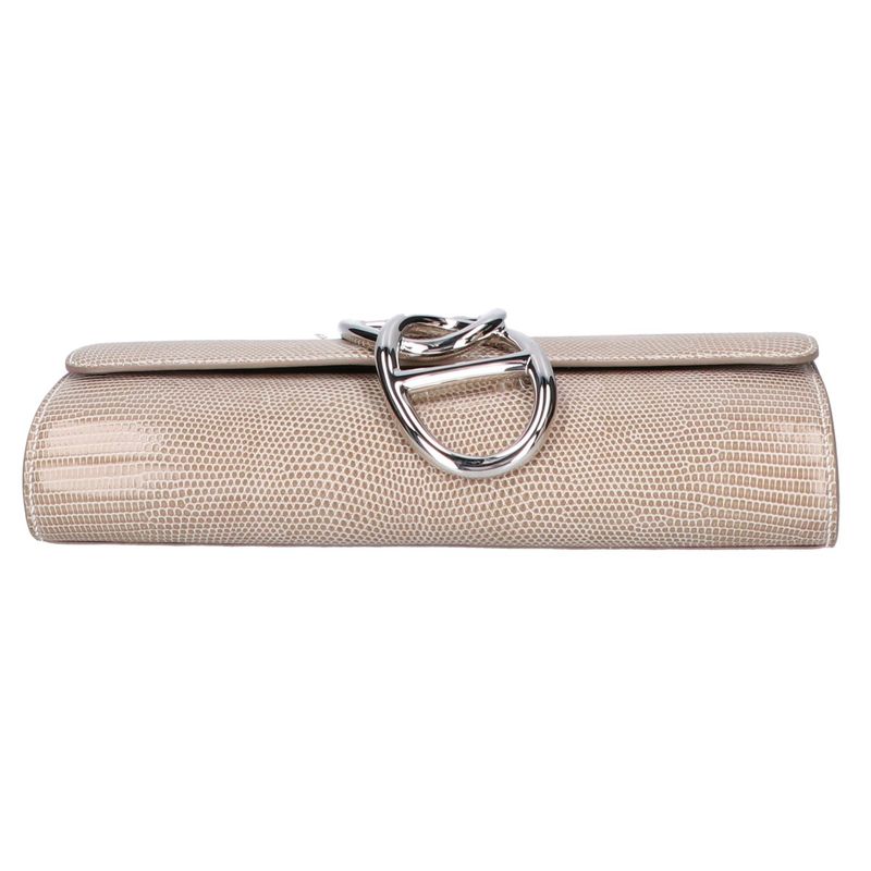 Hermes □R Lizard Svhardware Clutch Bag