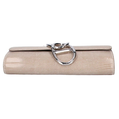 Hermes □R Lizard Svhardware Clutch Bag