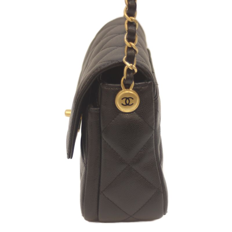 Chanel As4907 Black Caviar Skin Mini Flap Chain Shoulder Bag Shoulder Bag Black