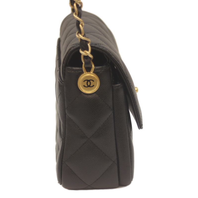 Chanel As4907 Black Caviar Skin Mini Flap Chain Shoulder Bag Shoulder Bag Black