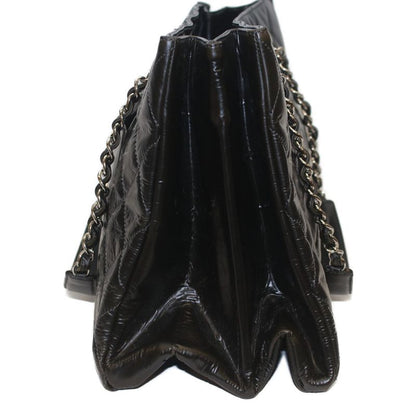 Chanel No 13 Black Silver Hardware Patent Chain Tote
