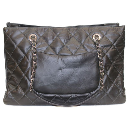Chanel No 13 Black Silver Hardware Patent Chain Tote