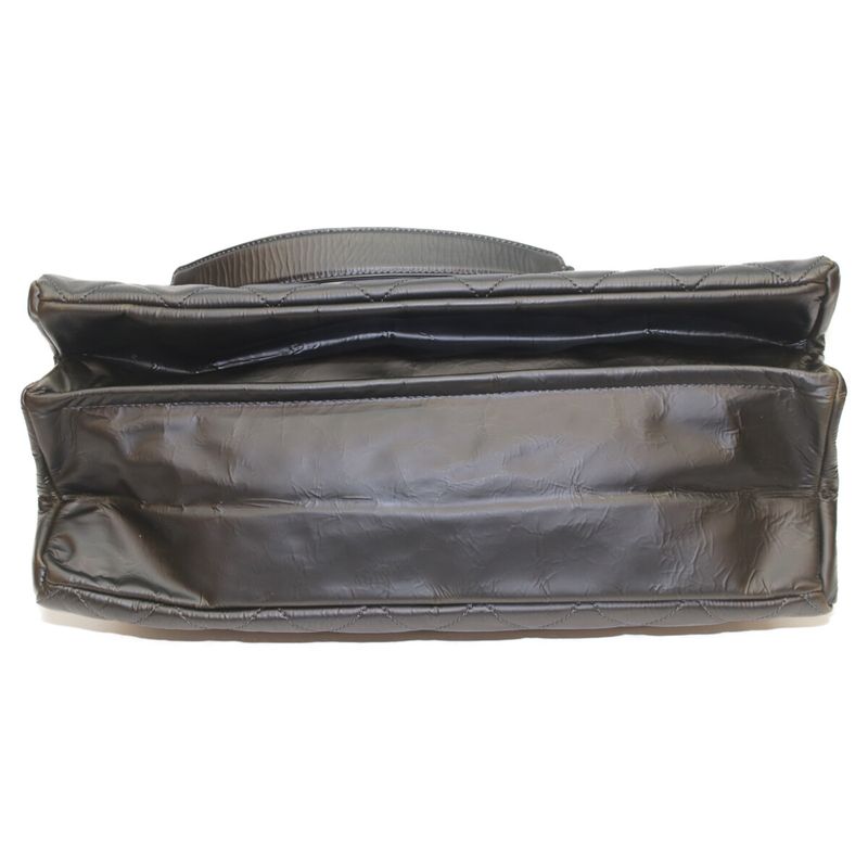 Chanel No 13 Black Silver Hardware Patent Chain Tote