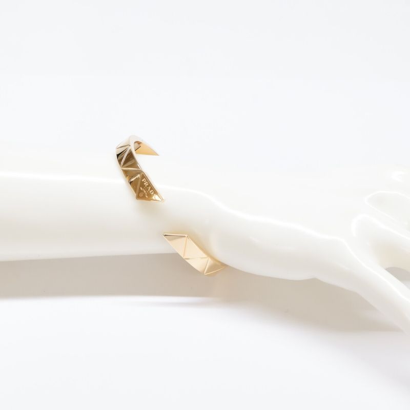 Prada 1jb389 750 Eternal Gold Triangle Logo Bracelet M