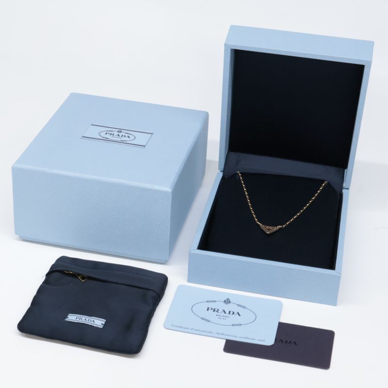 Prada 1jca37 750 Eternal Gold With Small Triangle Pendant