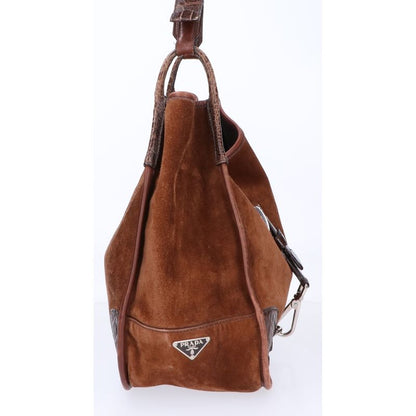 Prada Va0539 Triangle Plate Calf Suede X Leather X Croc X Ray Taiga Eye Studs