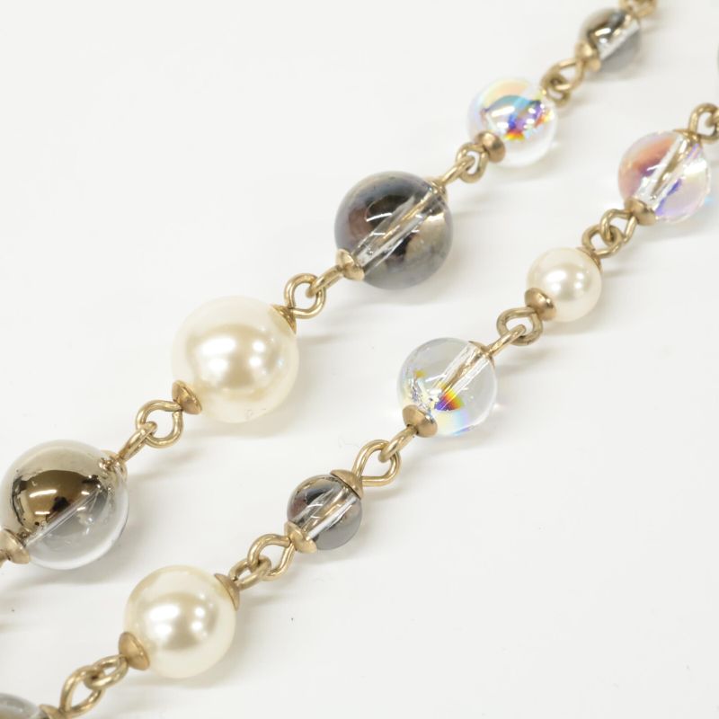Chanel A19 C Coco Mark Round Plate Faux Pearl Long