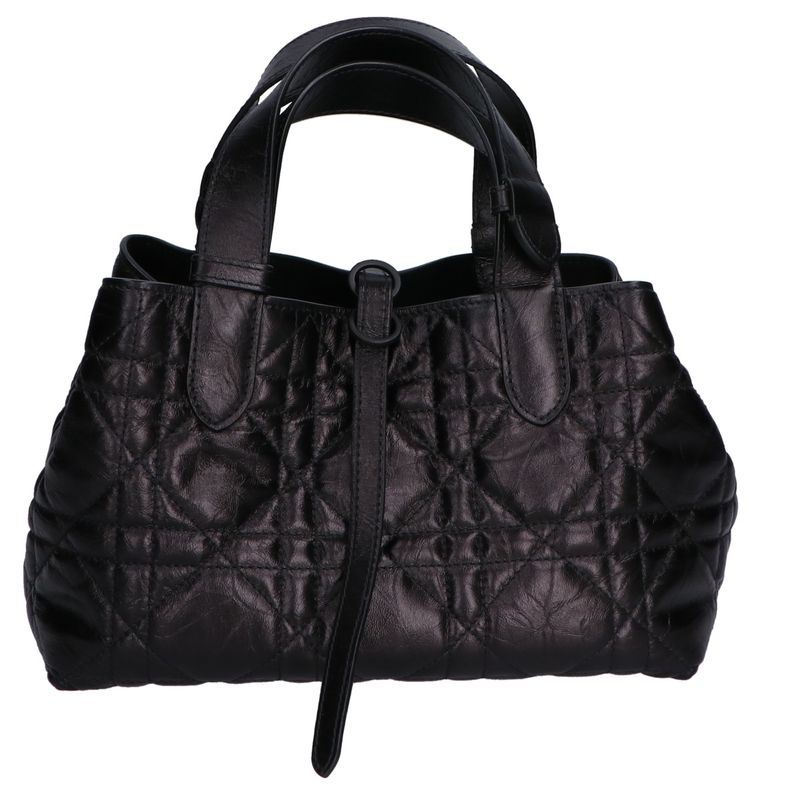 Christian DIOR Similar Macrocanage Crinkled Calfskin Toujours Bag Small