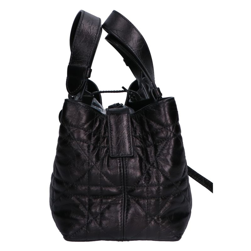 Christian DIOR Similar Macrocanage Crinkled Calfskin Toujours Bag Small