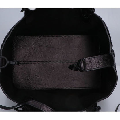 Christian DIOR Similar Macrocanage Crinkled Calfskin Toujours Bag Small